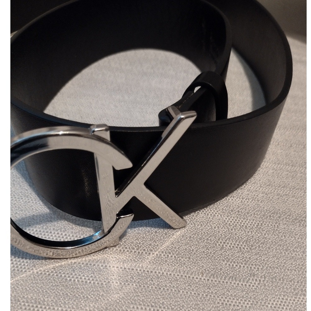Black Harnes Women CK initial Logo Buckle Belt